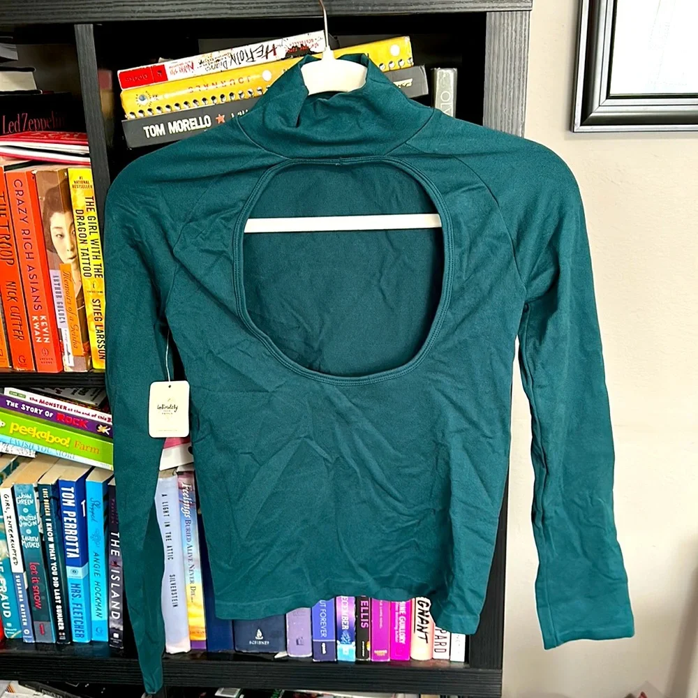 Free People Green Open Back Blouse - Picture 3 of 8